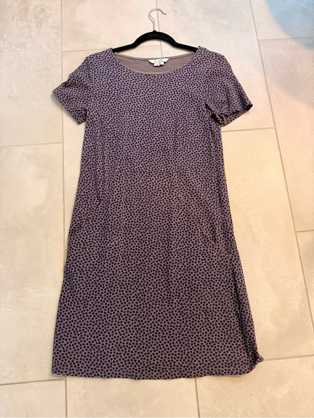 Boden Purple Polka Dot Short Sleeve Dress